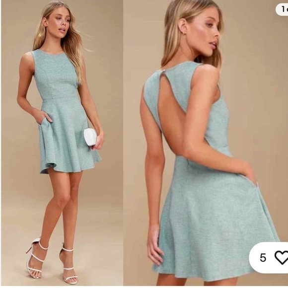 Lulus Winsome yellow Backless Open Back Skater Mini Dress - Picture 7 of 7